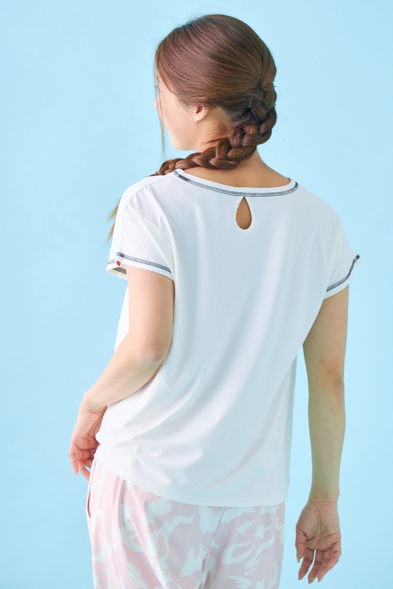 ドットフラワーストーンTシャツ ホワイト 1534-1610