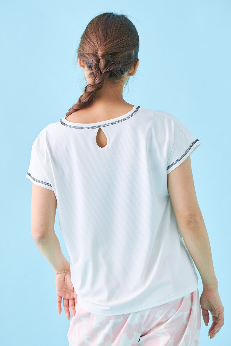 ドットフラワーストーンTシャツ ホワイト 1534-1610