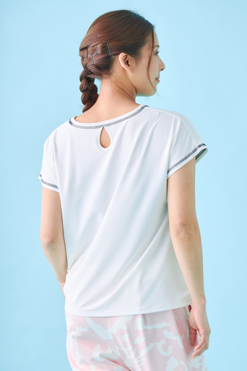 ドットフラワーストーンTシャツ ホワイト 1534-1610