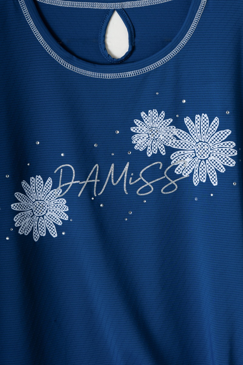 ドットフラワーストーンTシャツ ホワイト 1534-1610