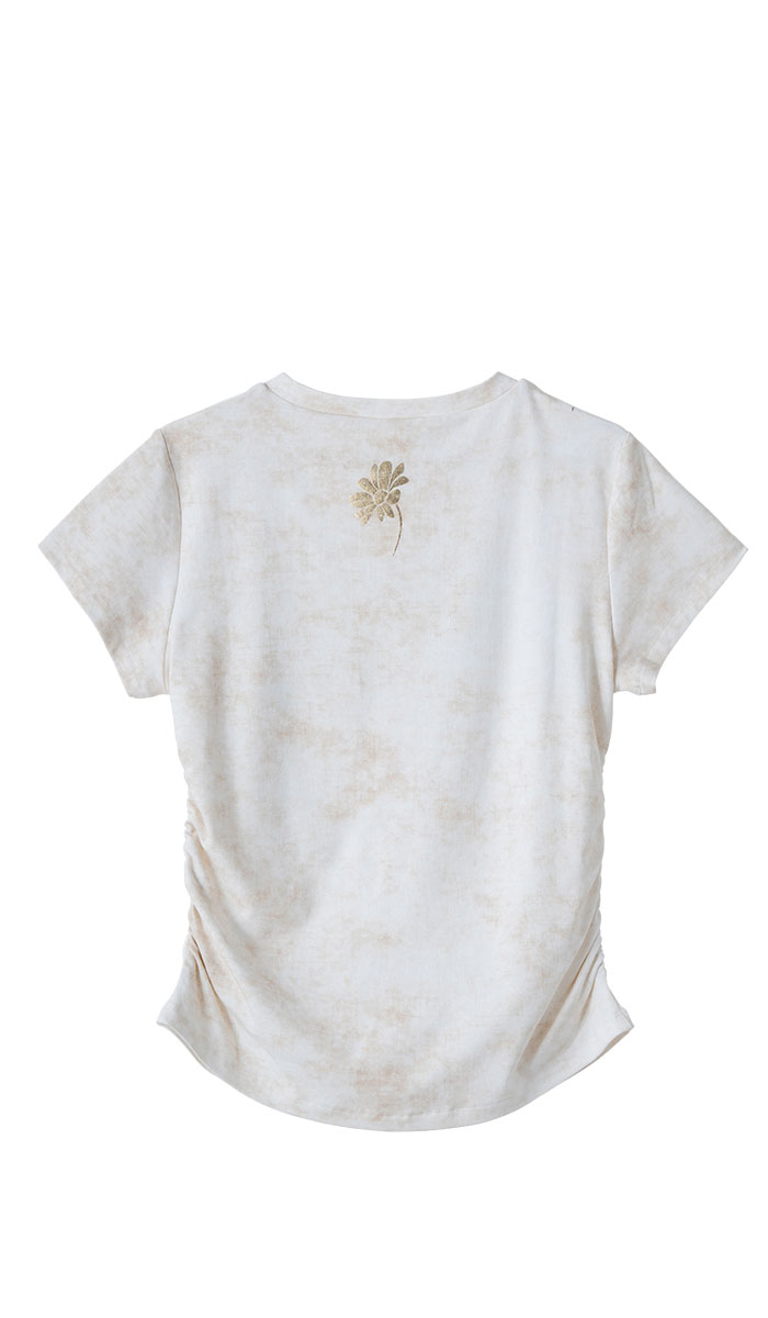 【先行割10％OFF】　メタルフローラルTシャツ アイボリー　1634-1474【6/12まで】
