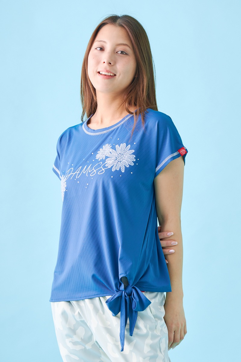 ドットフラワーストーンTシャツ ネイビー 1534-1610