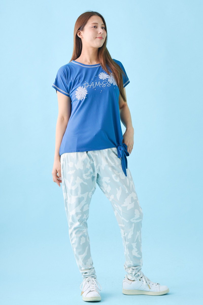 ドットフラワーストーンTシャツ ネイビー 1534-1610