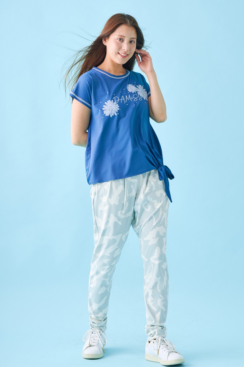 ドットフラワーストーンTシャツ ネイビー 1534-1610