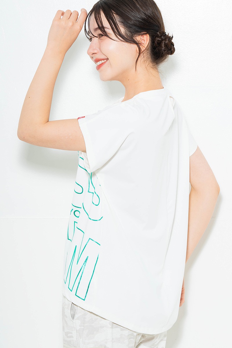 【先行割10％OFF】　ラインロゴTシャツ ホワイト　1634-1475【6/12まで】