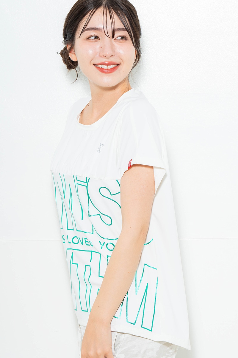 【先行割10％OFF】　ラインロゴTシャツ ホワイト　1634-1475【6/12まで】