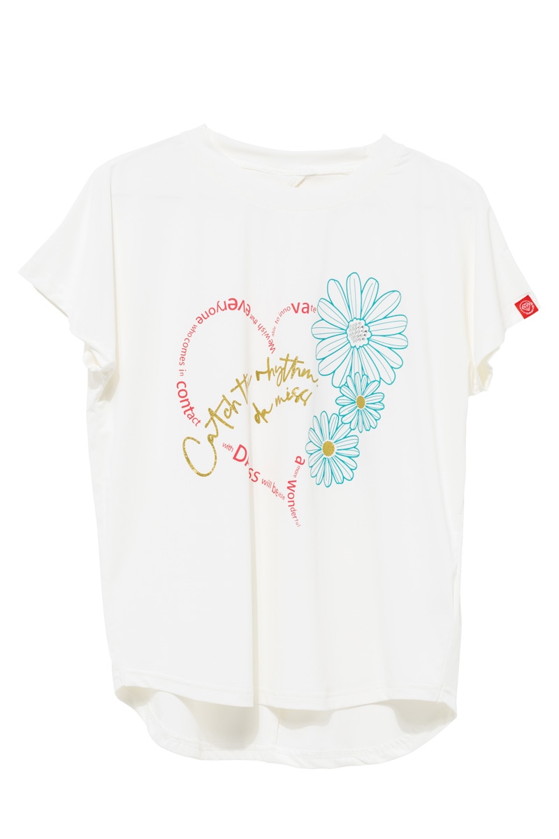 RILY♡ハートロゴTee Mサイズ ハートロゴフラワーTシャツ ホワイト 1434-1507 | D SHOP 着心地