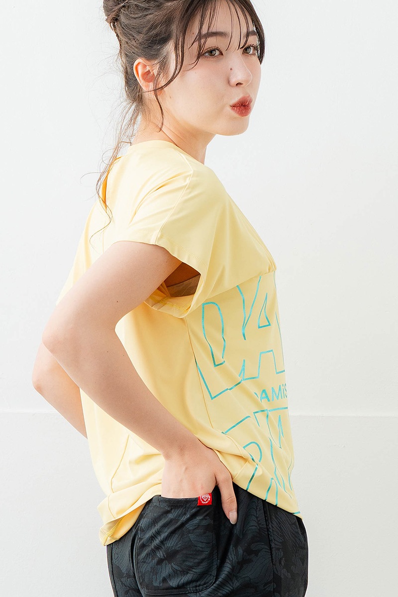 【先行割10％OFF】　ラインロゴTシャツ イエロー　1634-1475【6/12まで】