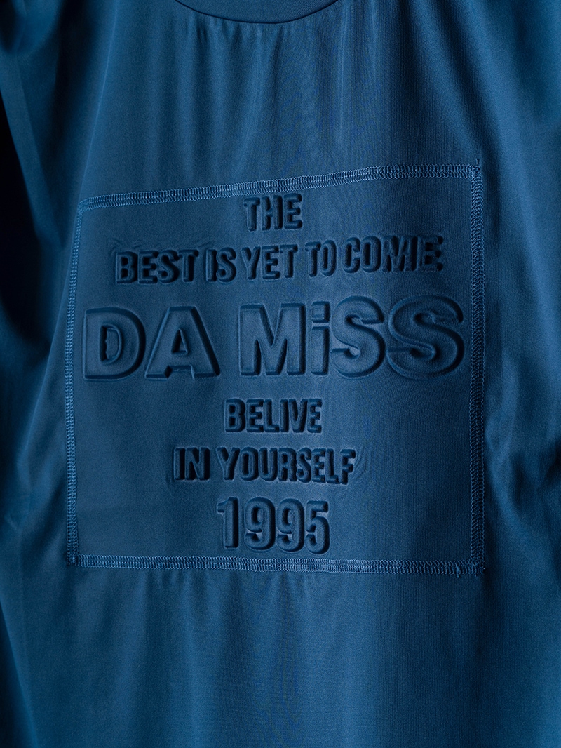 シャーリングリボンエンボスTシャツ アイボリー 1634-1476