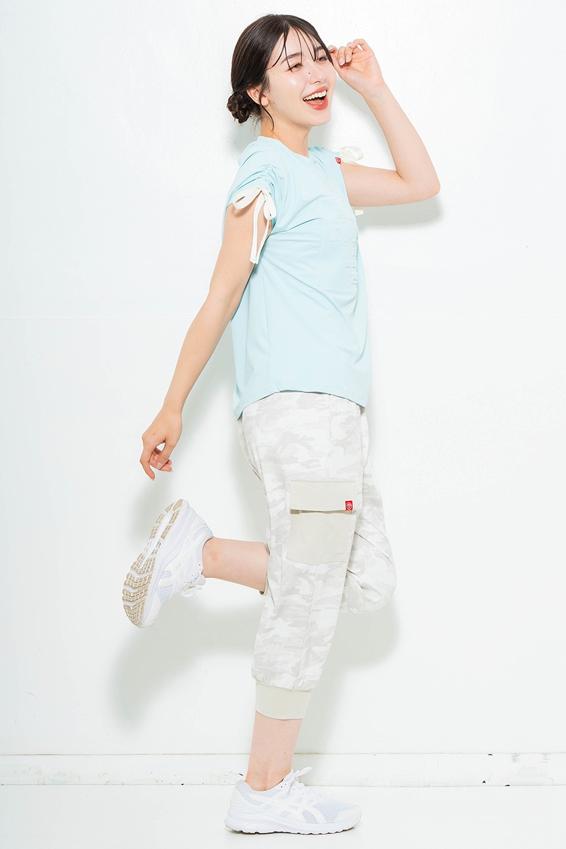 【先行割10%OFF】 シャーリングリボンエンボスTシャツ ミント 1634-1476【6/12まで】