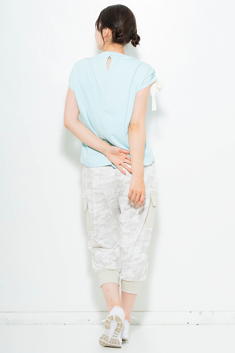 【先行割10%OFF】 シャーリングリボンエンボスTシャツ ミント 1634-1476【6/12まで】