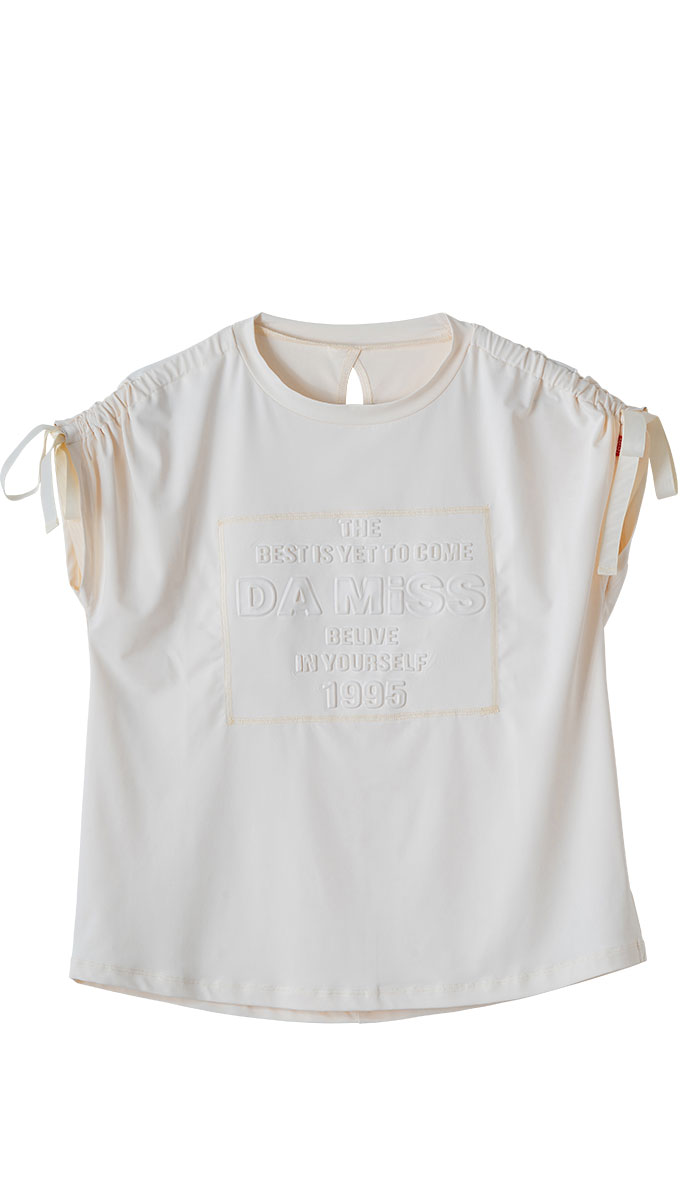 【先行割10%OFF】 シャーリングリボンエンボスTシャツ ミント 1634-1476【6/12まで】