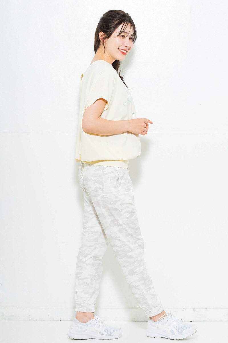 【先行割10％OFF】　迷彩ニットジョガーパンツ ベージュ　1632-1477【6/12まで】