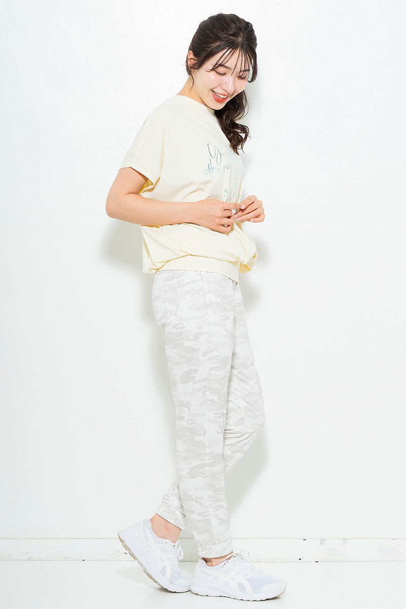 【先行割10％OFF】　迷彩ニットジョガーパンツ ベージュ　1632-1477【6/12まで】
