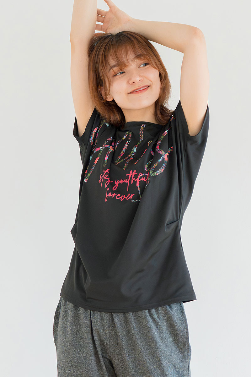 フローラルTシャツ ブラック 1534-1435 | D SHOP 着心地のいい高品質な