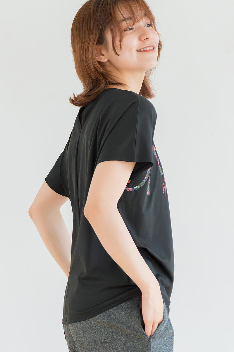 フローラルTシャツ ブラック 1534-1435 | D SHOP 着心地のいい高品質な