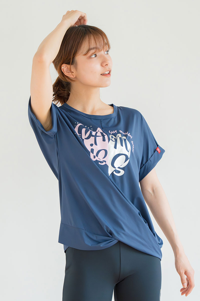 ツイストヘムcoolTシャツ　ネイビー　1534-1436