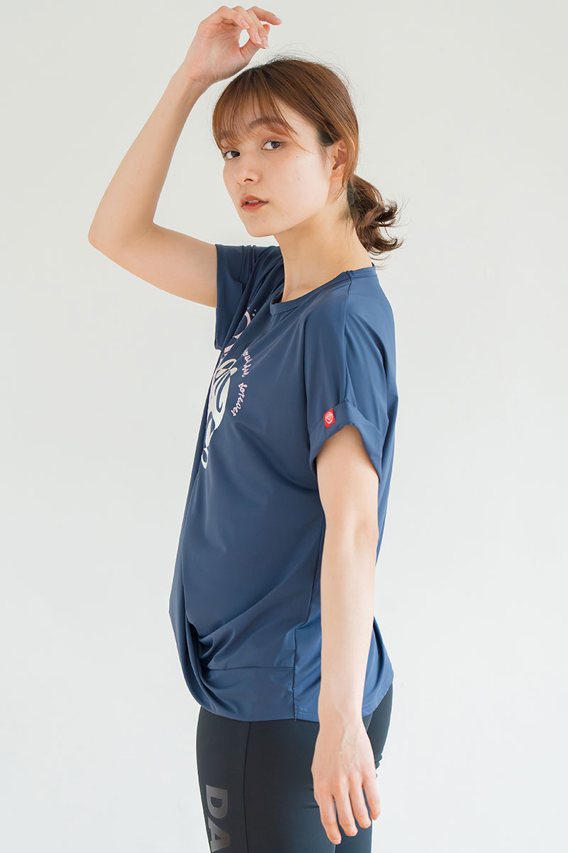 ツイストヘムcoolTシャツ　ネイビー　1534-1436