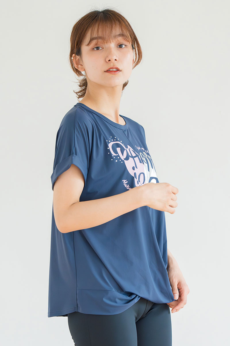 ツイストヘムcoolTシャツ　ネイビー　1534-1436