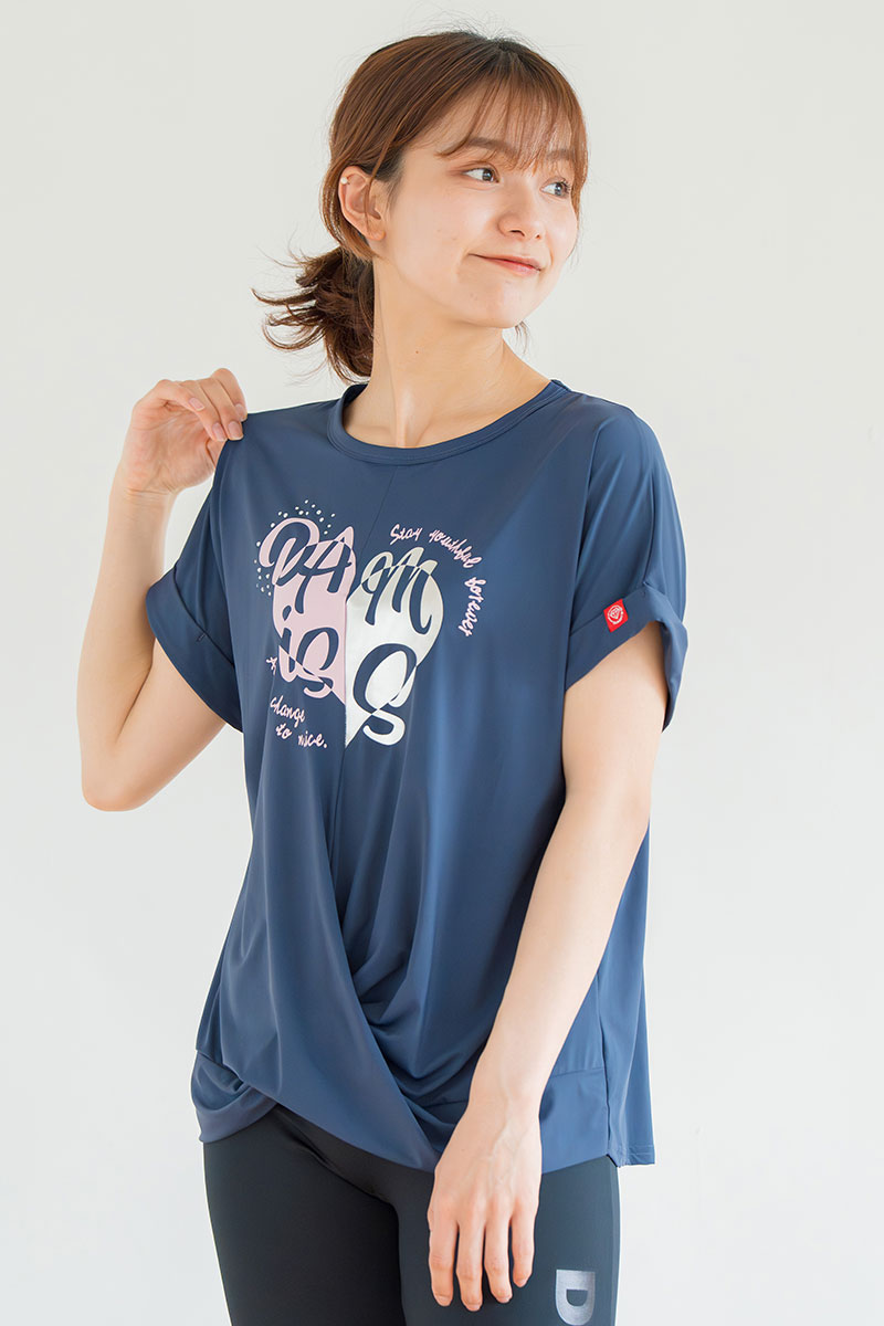 ツイストヘムcoolTシャツ　ネイビー　1534-1436