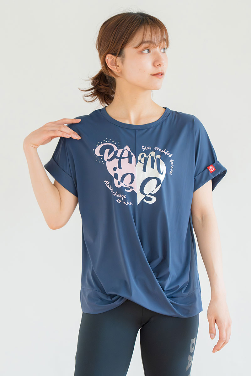 ツイストヘムcoolTシャツ　ネイビー　1534-1436