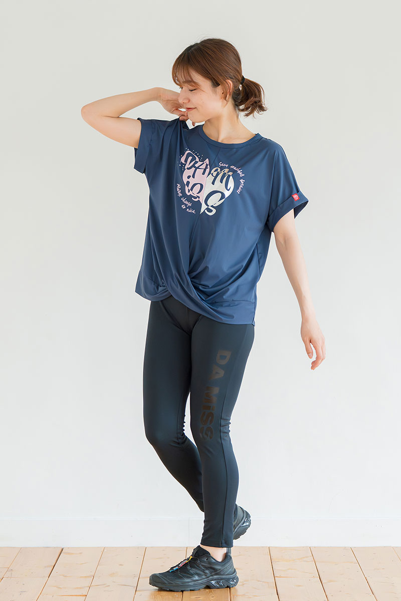 ツイストヘムcoolTシャツ　ネイビー　1534-1436