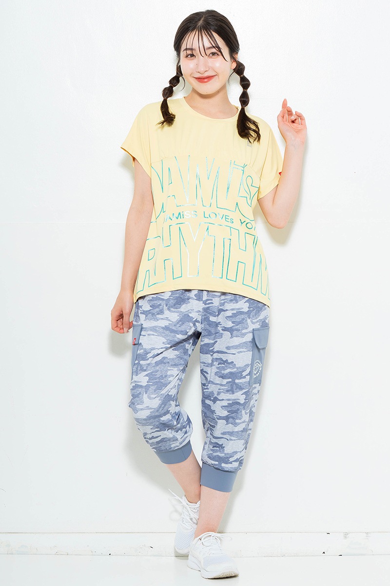 【先行割10％OFF】　迷彩ニットカプリパンツ グレー　1631-1478【6/12まで】