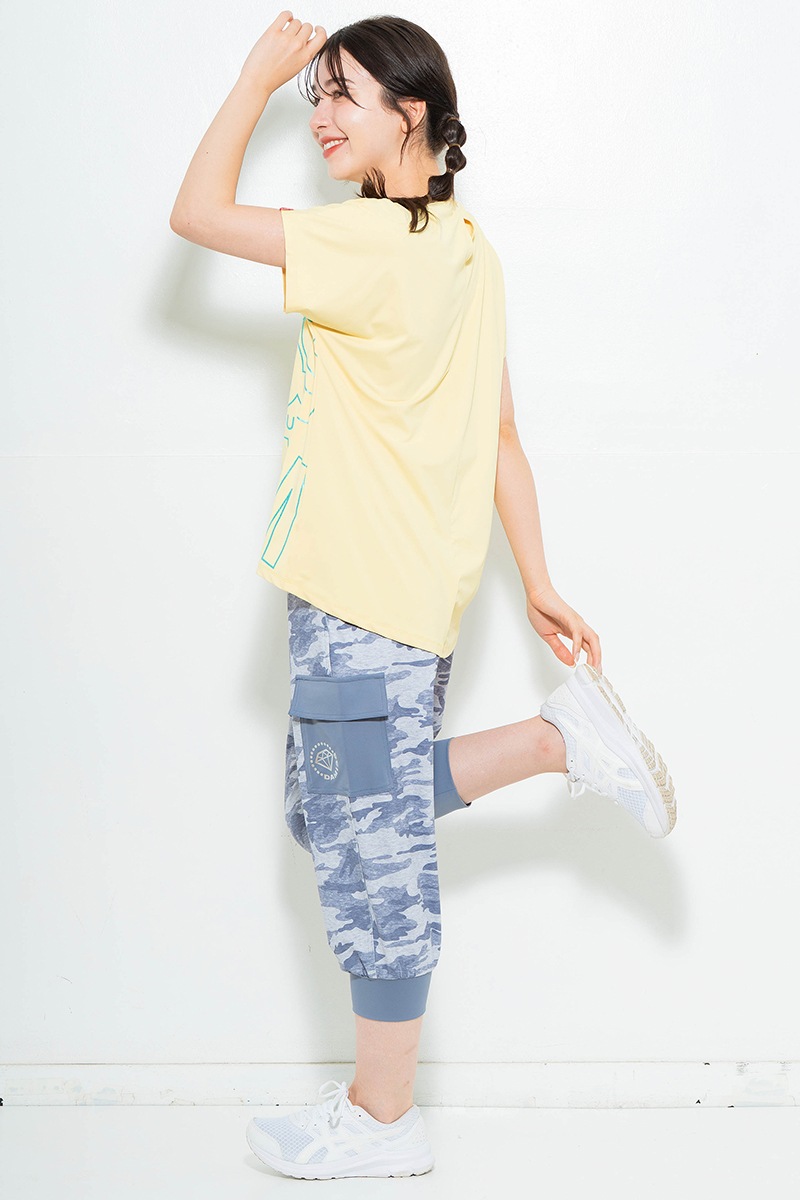 【先行割10％OFF】　迷彩ニットカプリパンツ グレー　1631-1478【6/12まで】