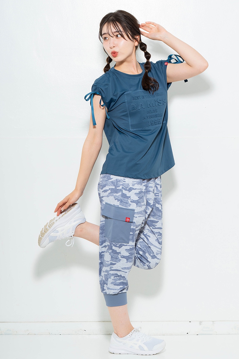 【先行割10％OFF】　迷彩ニットカプリパンツ グレー　1631-1478【6/12まで】