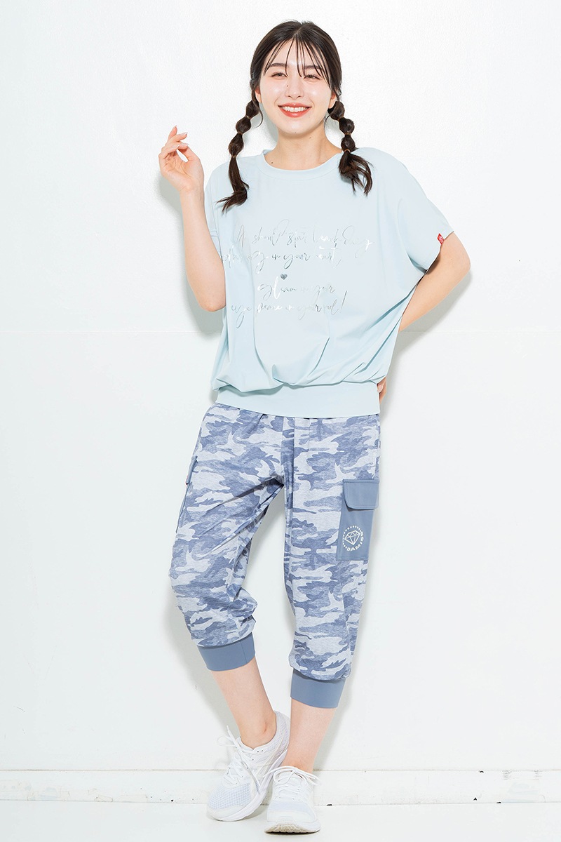 【先行割10％OFF】　迷彩ニットカプリパンツ グレー　1631-1478【6/12まで】