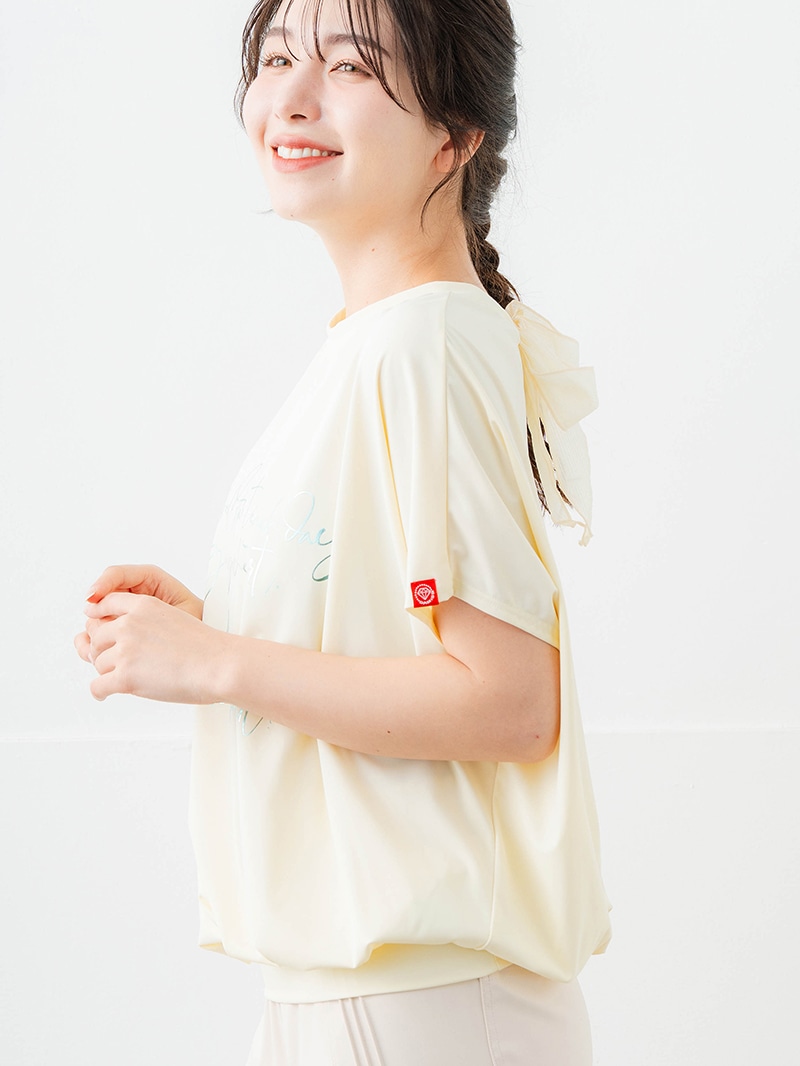 【先行割10%OFF】 バックリボンスプリクトTシャツ アイボリー 1634-1626【6/12まで】
