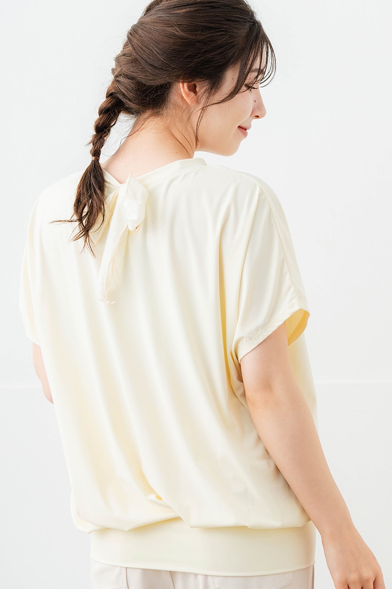 【先行割10%OFF】 バックリボンスプリクトTシャツ アイボリー 1634-1626【6/12まで】
