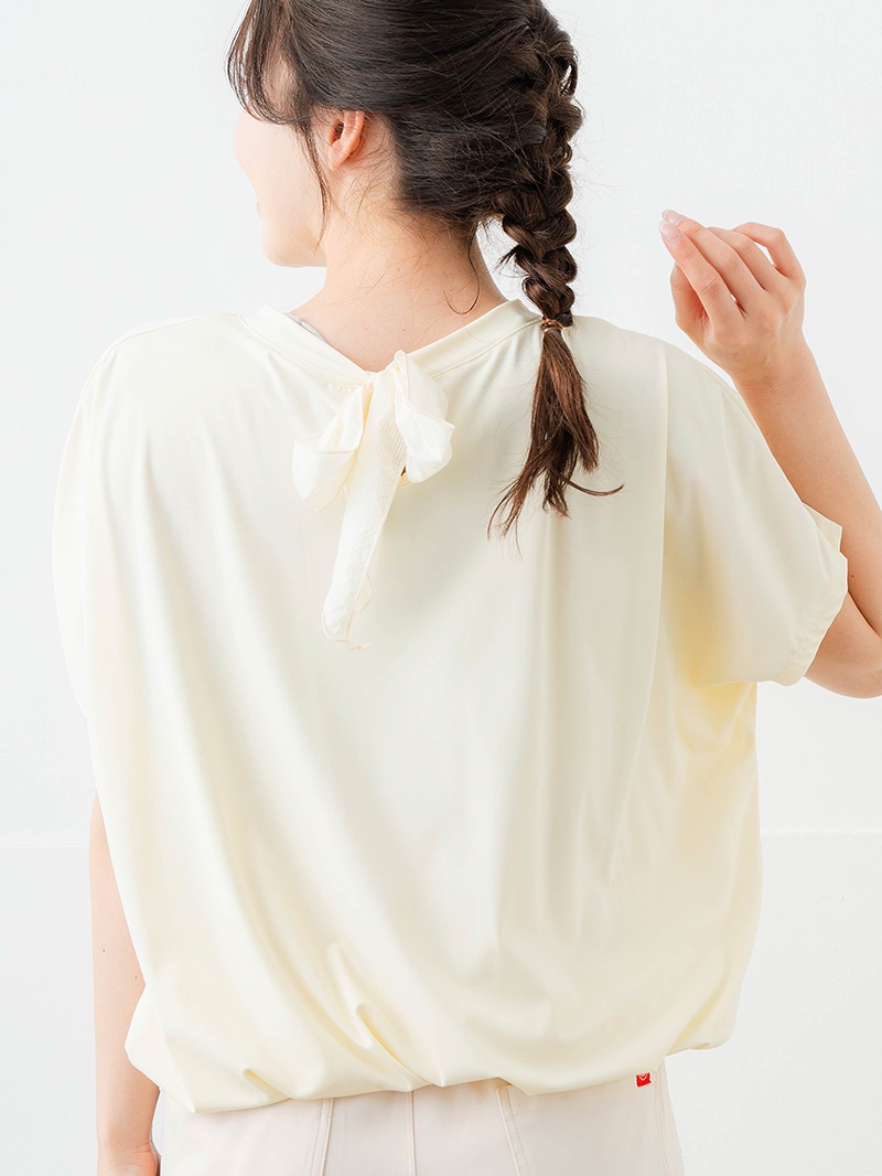 【先行割10%OFF】 バックリボンスプリクトTシャツ アイボリー 1634-1626【6/12まで】