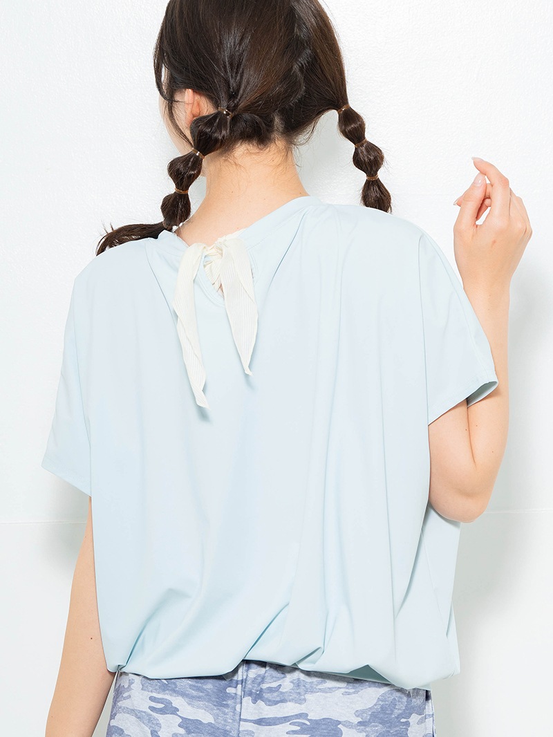 【先行割10%OFF】 バックリボンスプリクトTシャツ サックス 1634-1626【6/12まで】