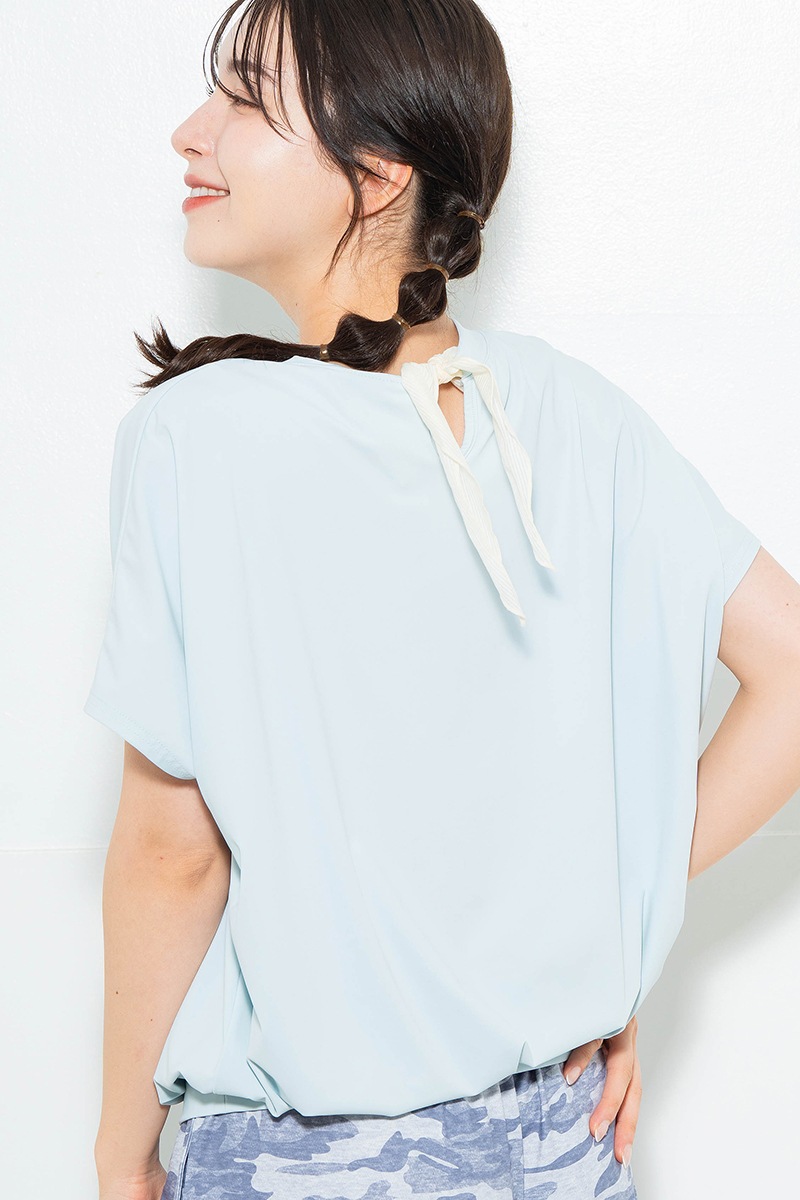 【先行割10%OFF】 バックリボンスプリクトTシャツ サックス 1634-1626【6/12まで】