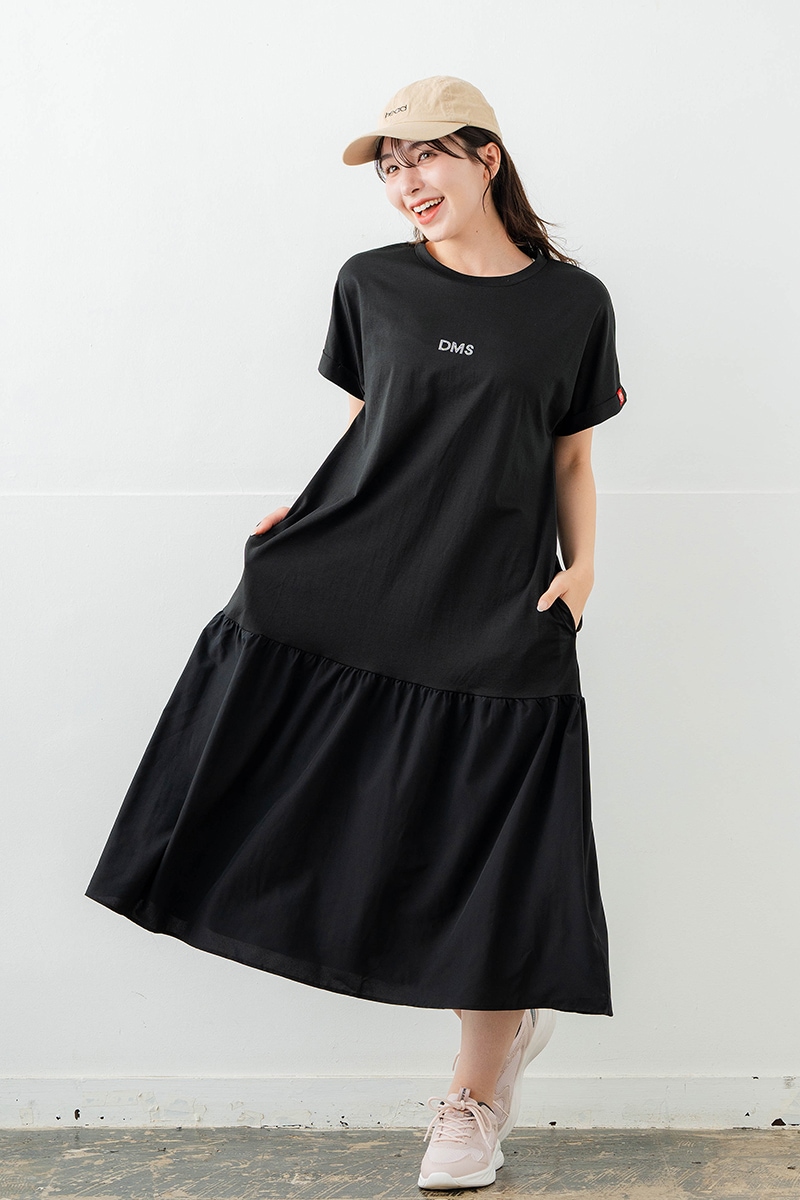 【先行割10％OFF】　コンビローウエストワンピース ブラック　1628-1479【6/12まで】
