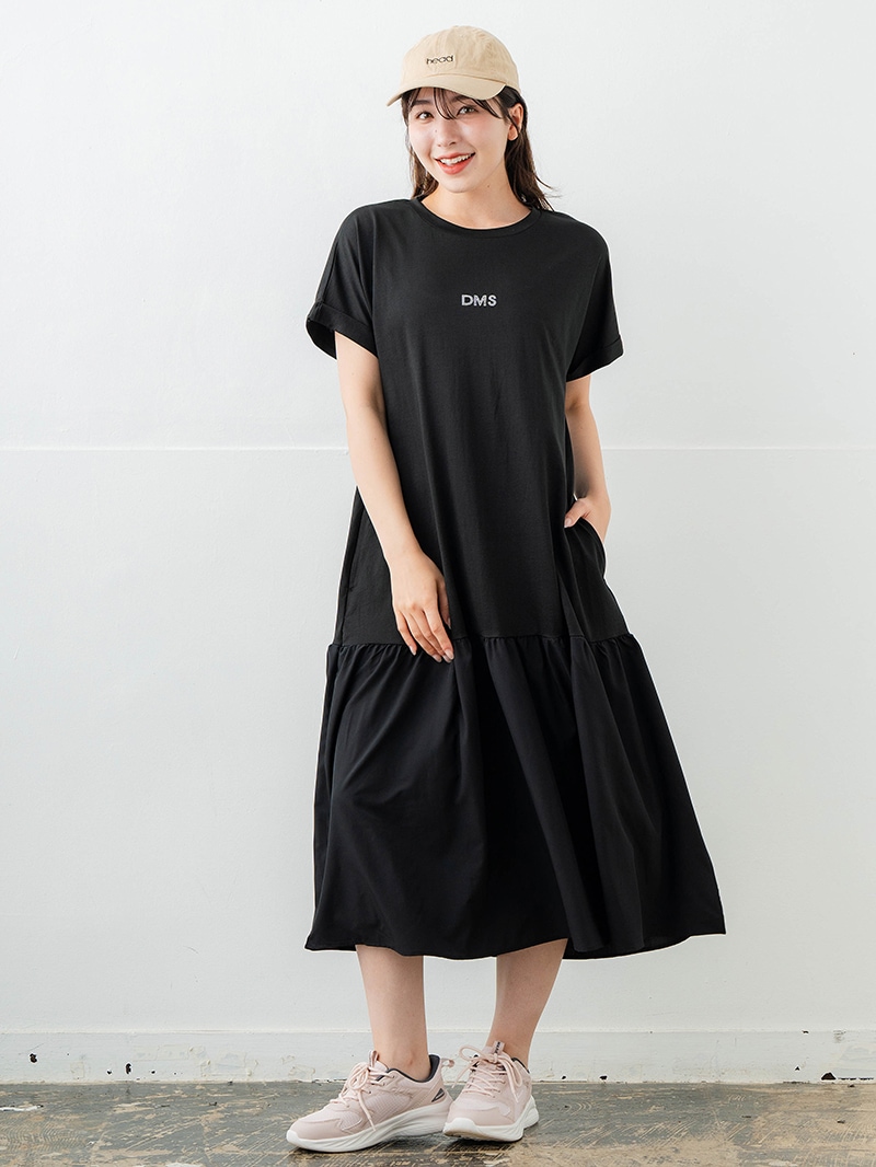 【先行割10％OFF】　コンビローウエストワンピース ブラック　1628-1479【6/12まで】