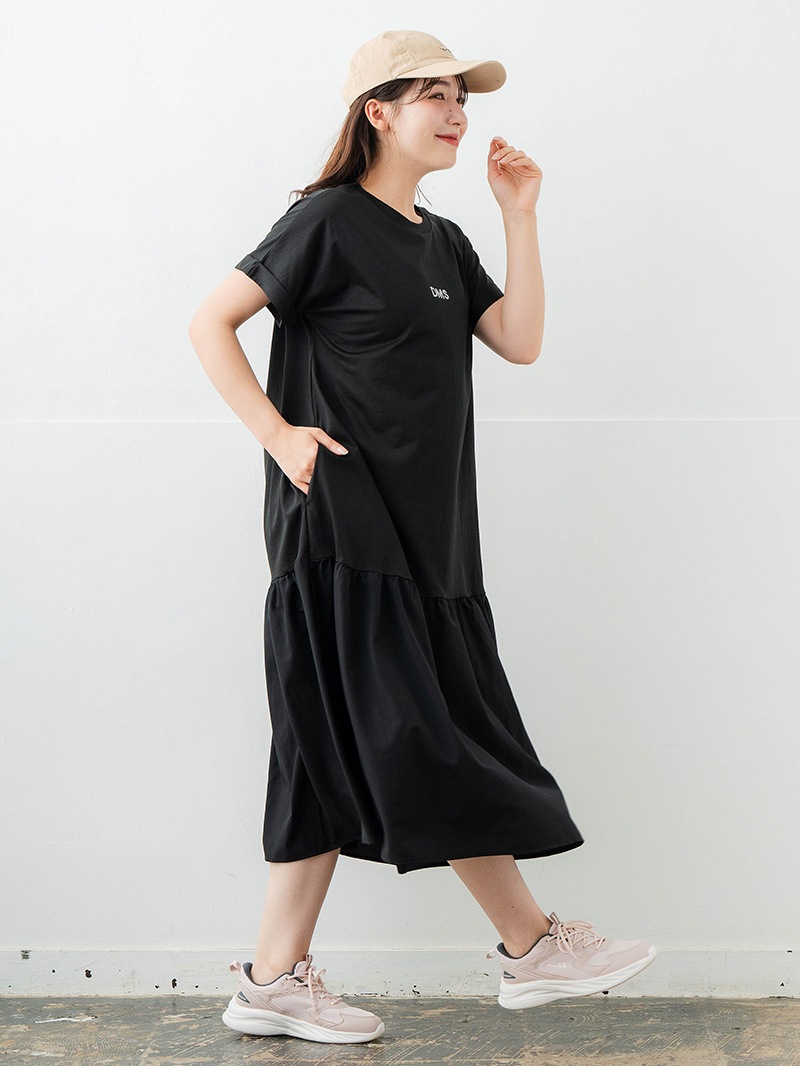 【先行割10％OFF】　コンビローウエストワンピース ブラック　1628-1479【6/12まで】