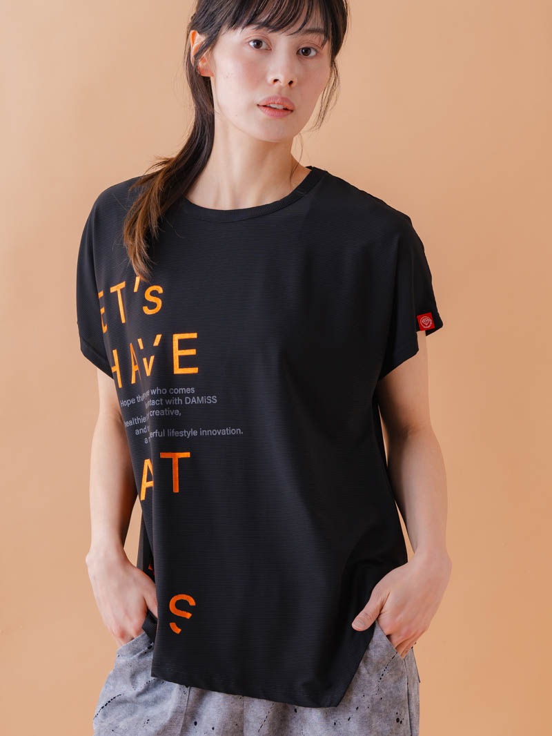 チュニックラインアシメ Tシャツ ブラック 1534-1455