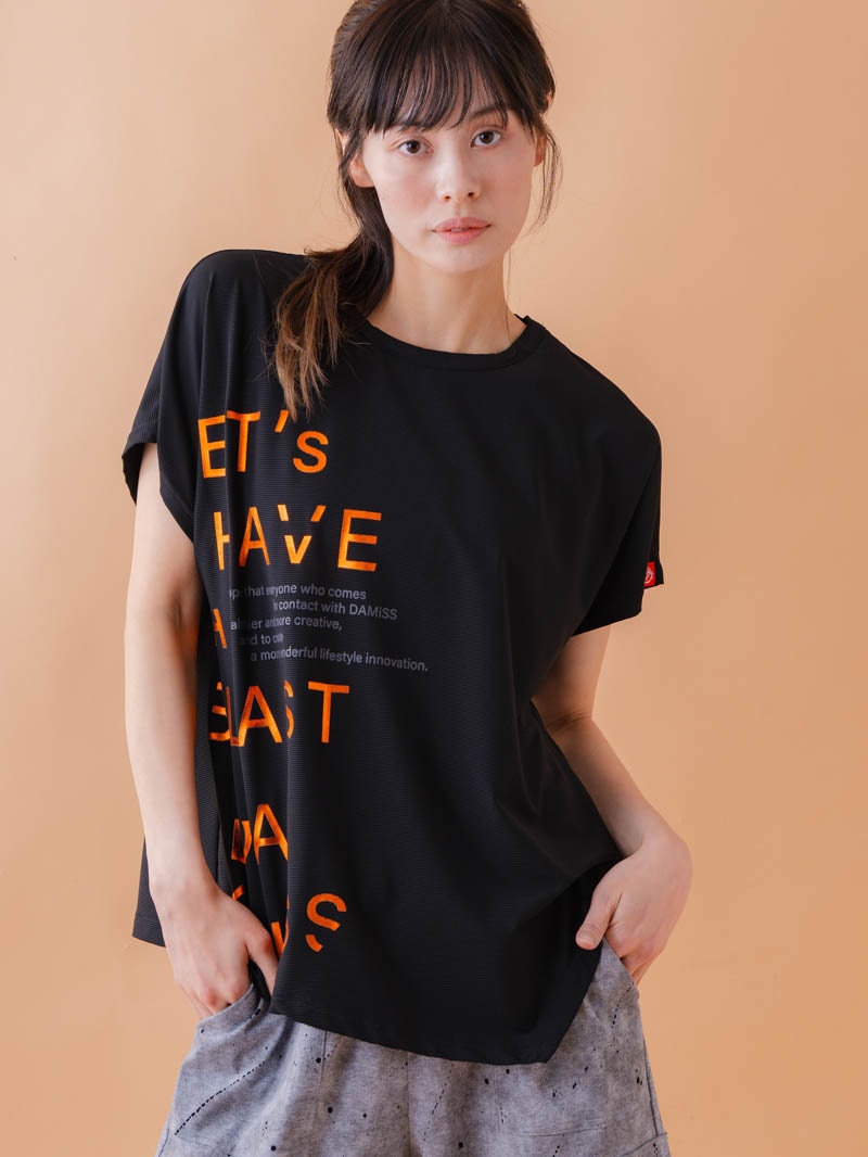 チュニックラインアシメ Tシャツ ブラック 1534-1455