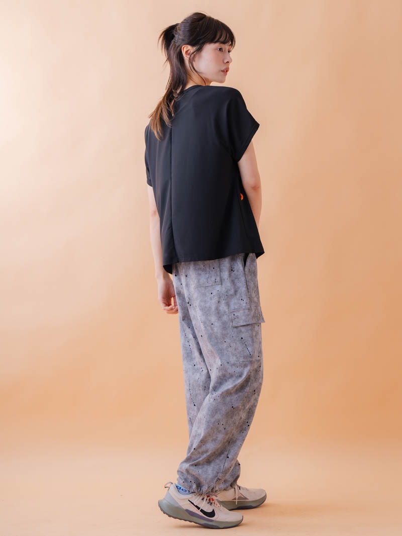 チュニックラインアシメ Tシャツ ブラック 1534-1455