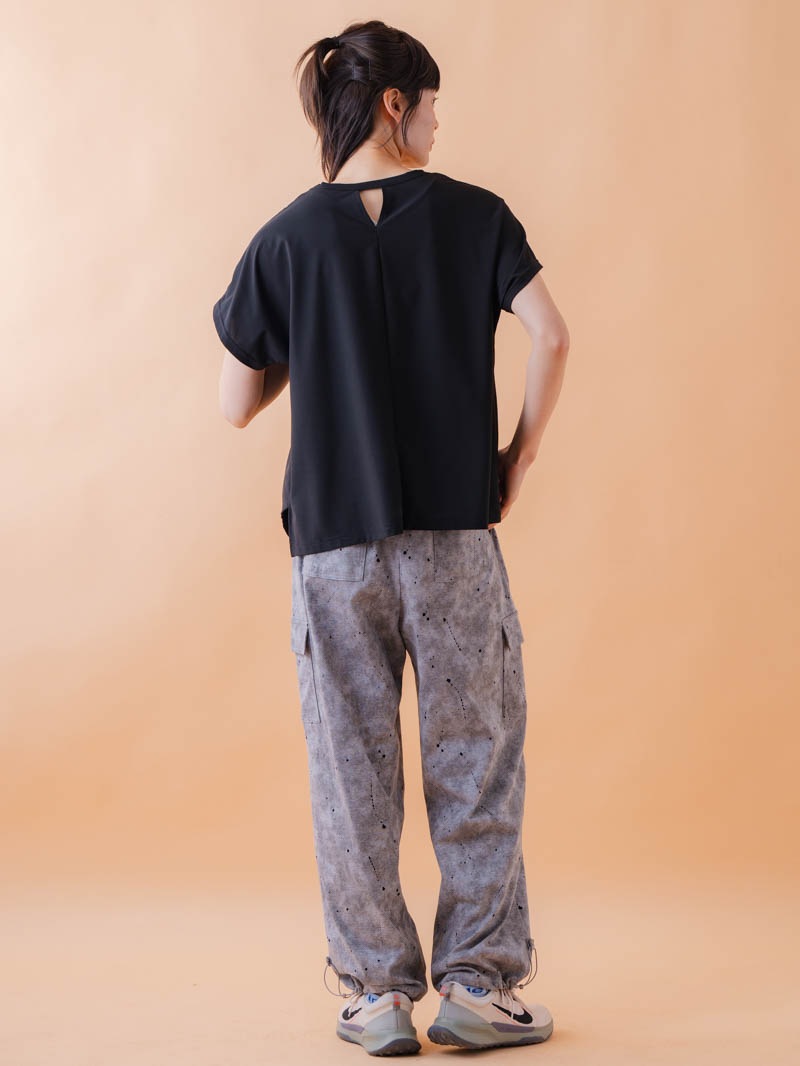 チュニックラインアシメ Tシャツ ブラック 1534-1455