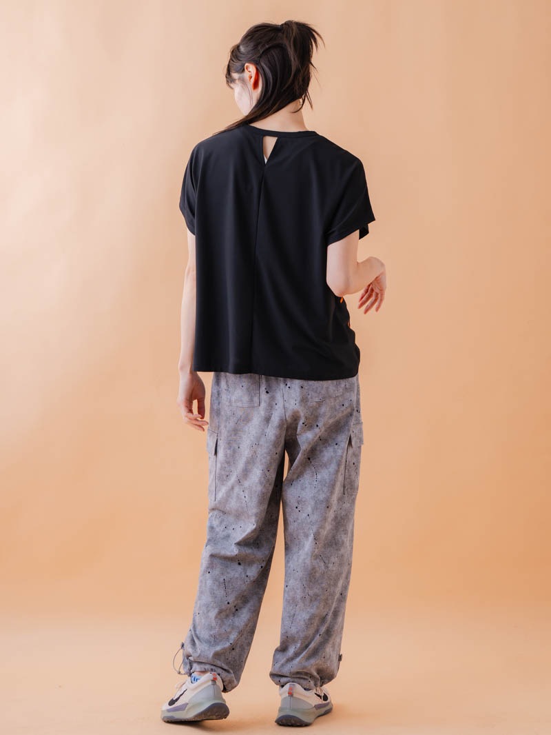 チュニックラインアシメ Tシャツ ブラック 1534-1455