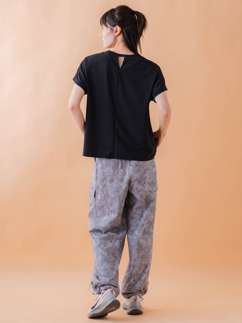 チュニックラインアシメ Tシャツ ブラック 1534-1455