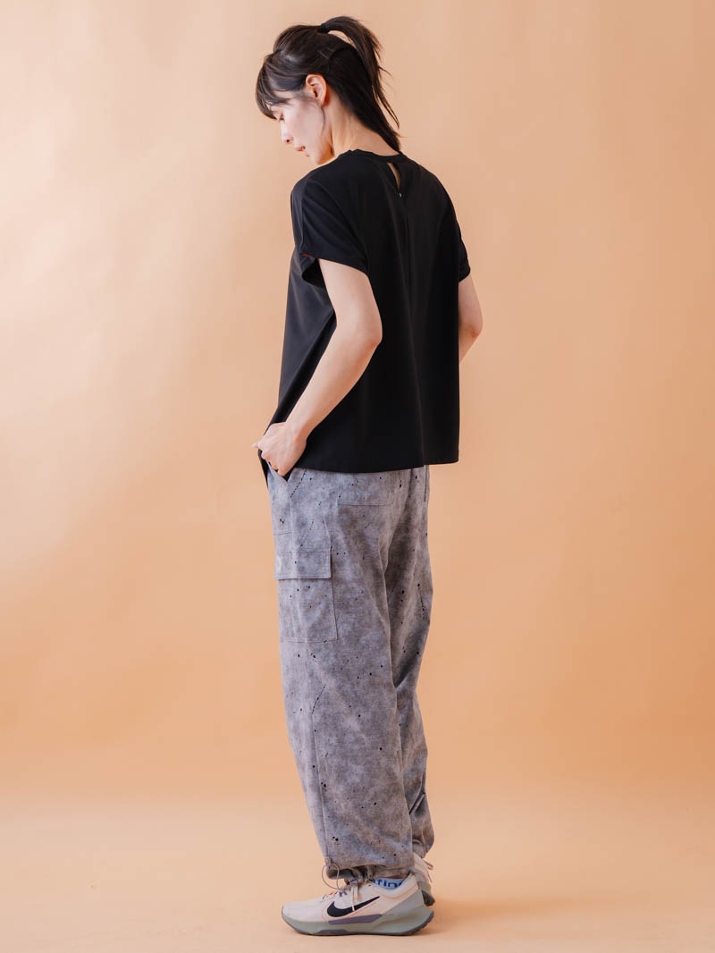 チュニックラインアシメ Tシャツ ブラック 1534-1455