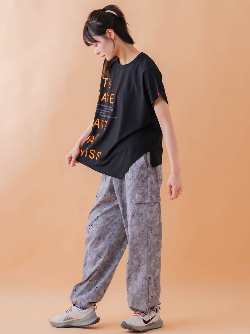 チュニックラインアシメ Tシャツ ブラック 1534-1455