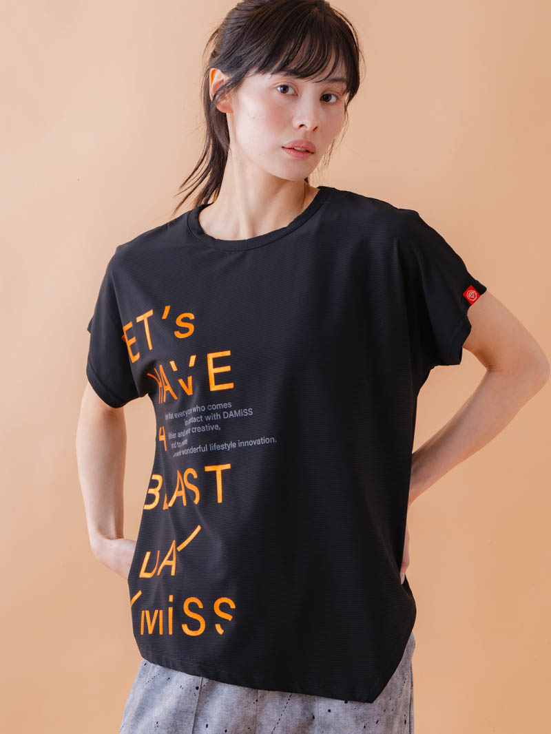 チュニックラインアシメ Tシャツ ブラック 1534-1455