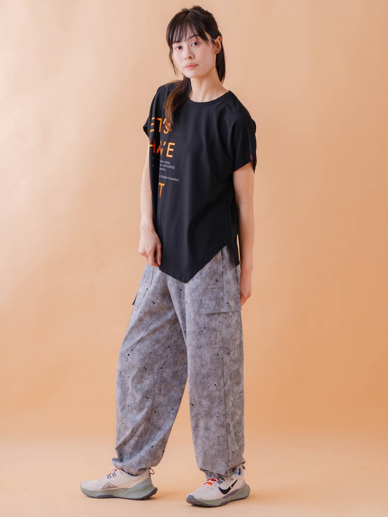 チュニックラインアシメ Tシャツ ブラック 1534-1455