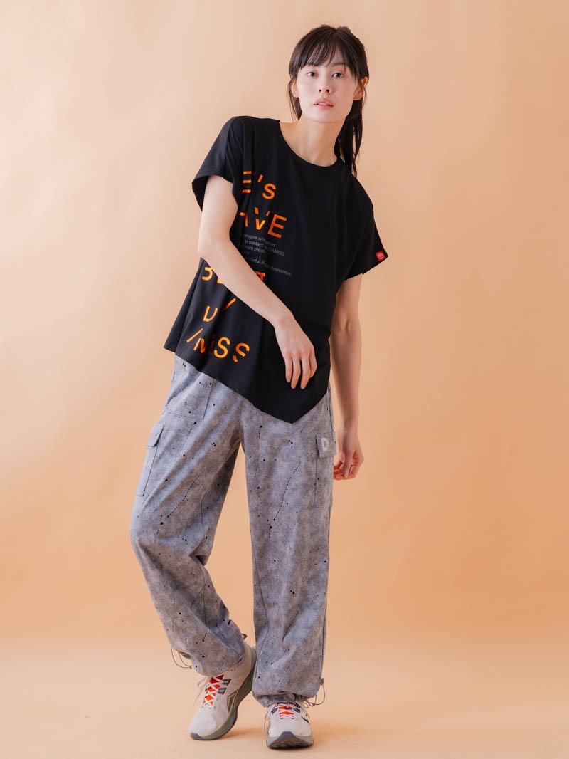 チュニックラインアシメ Tシャツ ブラック 1534-1455