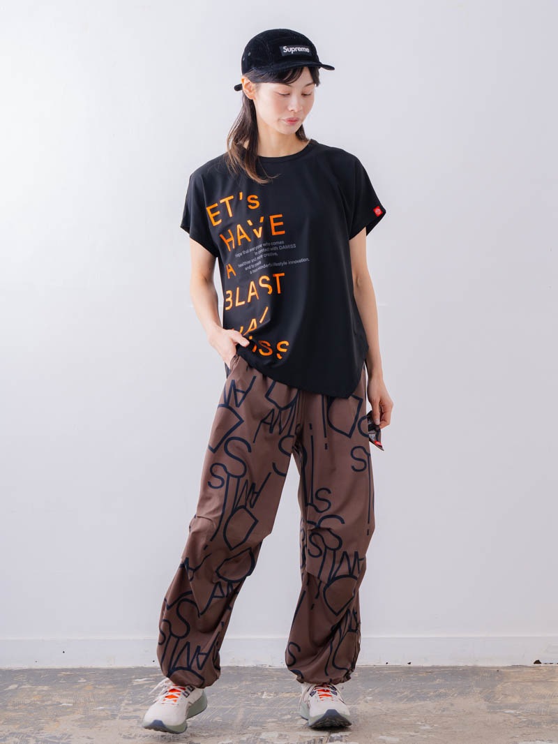 チュニックラインアシメ Tシャツ ブラック 1534-1455